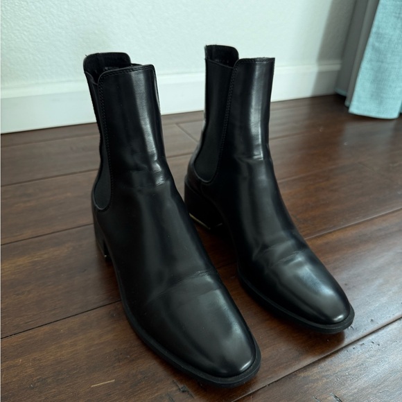 ZARA FLAT ANKLE BOOTS WITH HEEL DETAIL BLACK - Picture 11 of 12